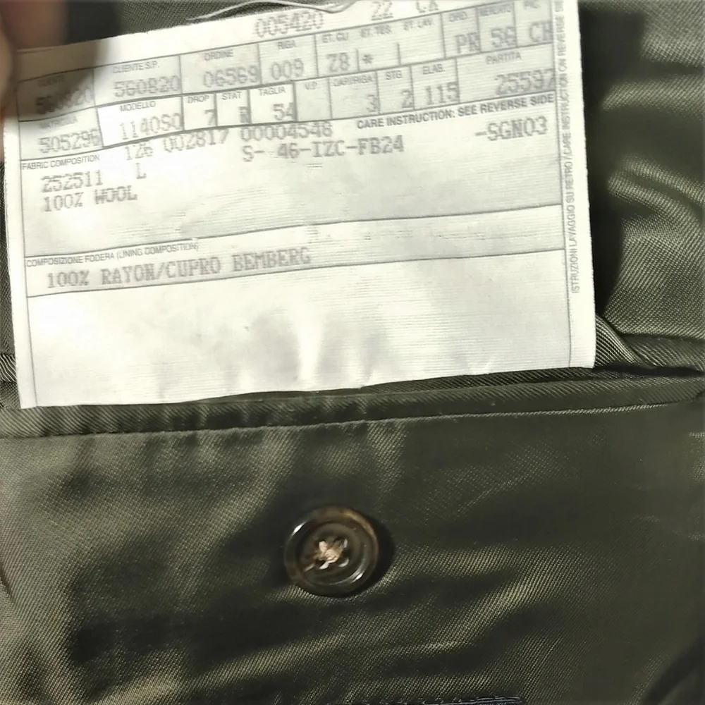 Ermenegildo Zegna Green Wool Sport Coat 45R